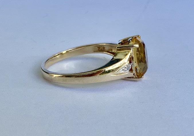 10ct Gold Citrine and Diamond ring jewellers valuation of $970